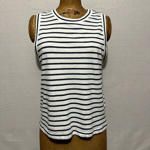 Rails White & Navy Striped Tank Top